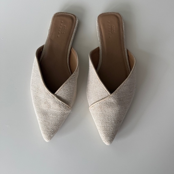 ASOS DESIGN | Luna pointed ballet mules in natural fabrication NWT - Picture 5 of 9